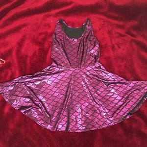 Shiny Polyester Purple Mermaid Scales Dress